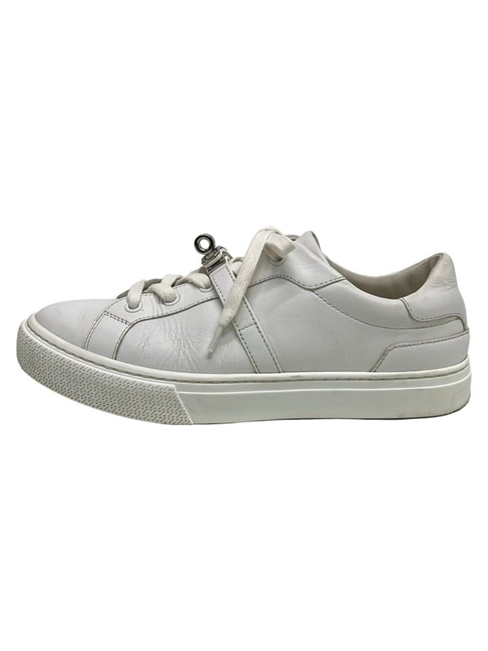 Hermes Sneakers Day White Kelly Buckle Silver Leather
